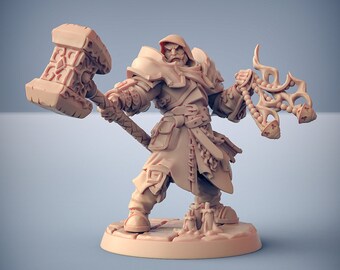 Male Human Cleric 2H D&amp;D Miniature by Artisan Guild // 3D - Etsy