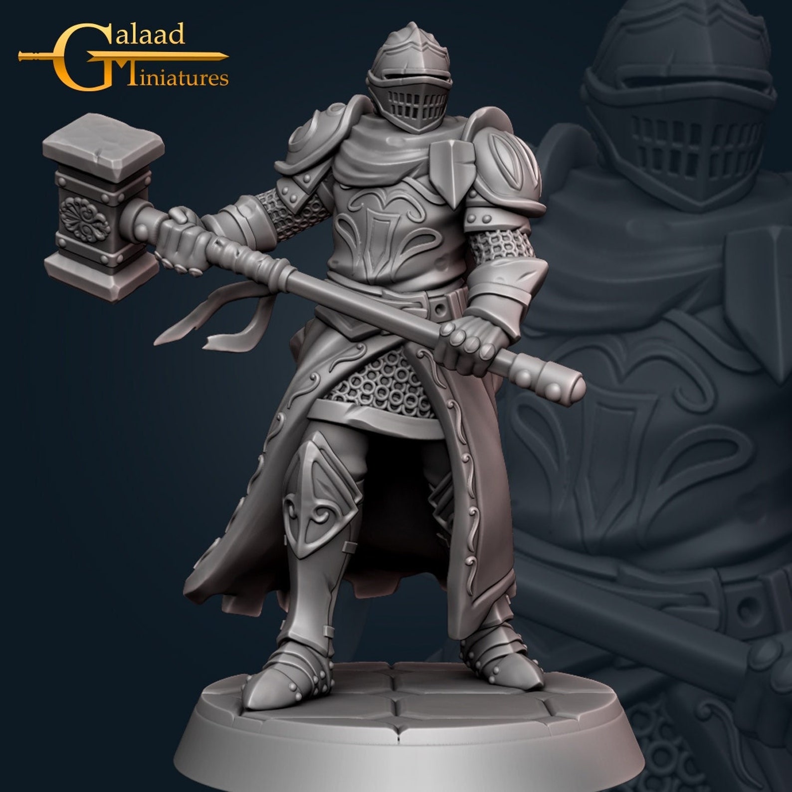 Male Human Cleric D&amp;D Miniature by Galaad Miniatures // 3D - Etsy