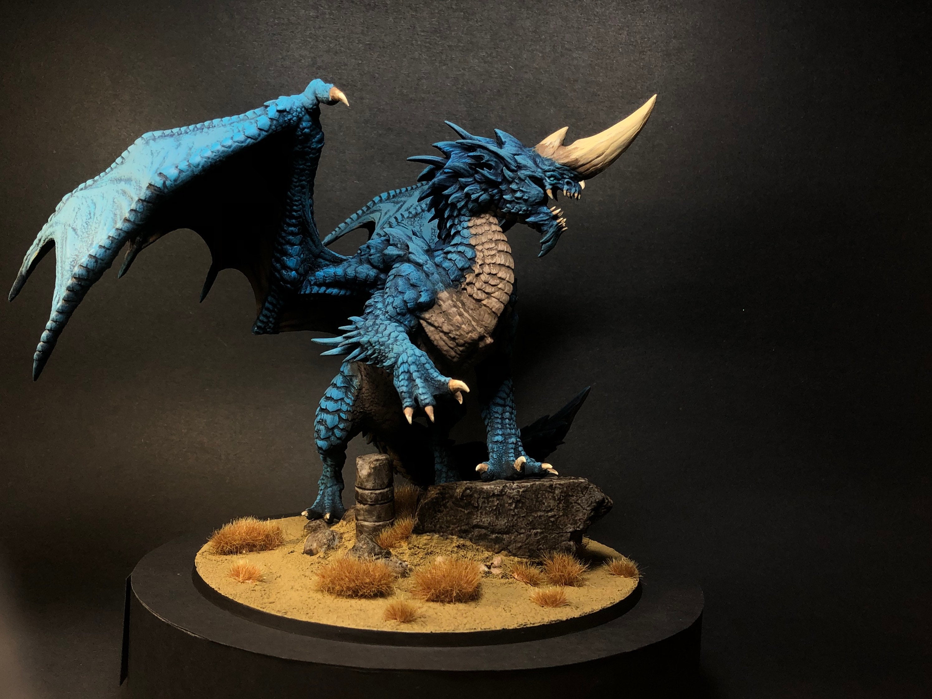 Ancient Blue Dragon High Quality Custom Painted D&D Mini - Paint on Demand