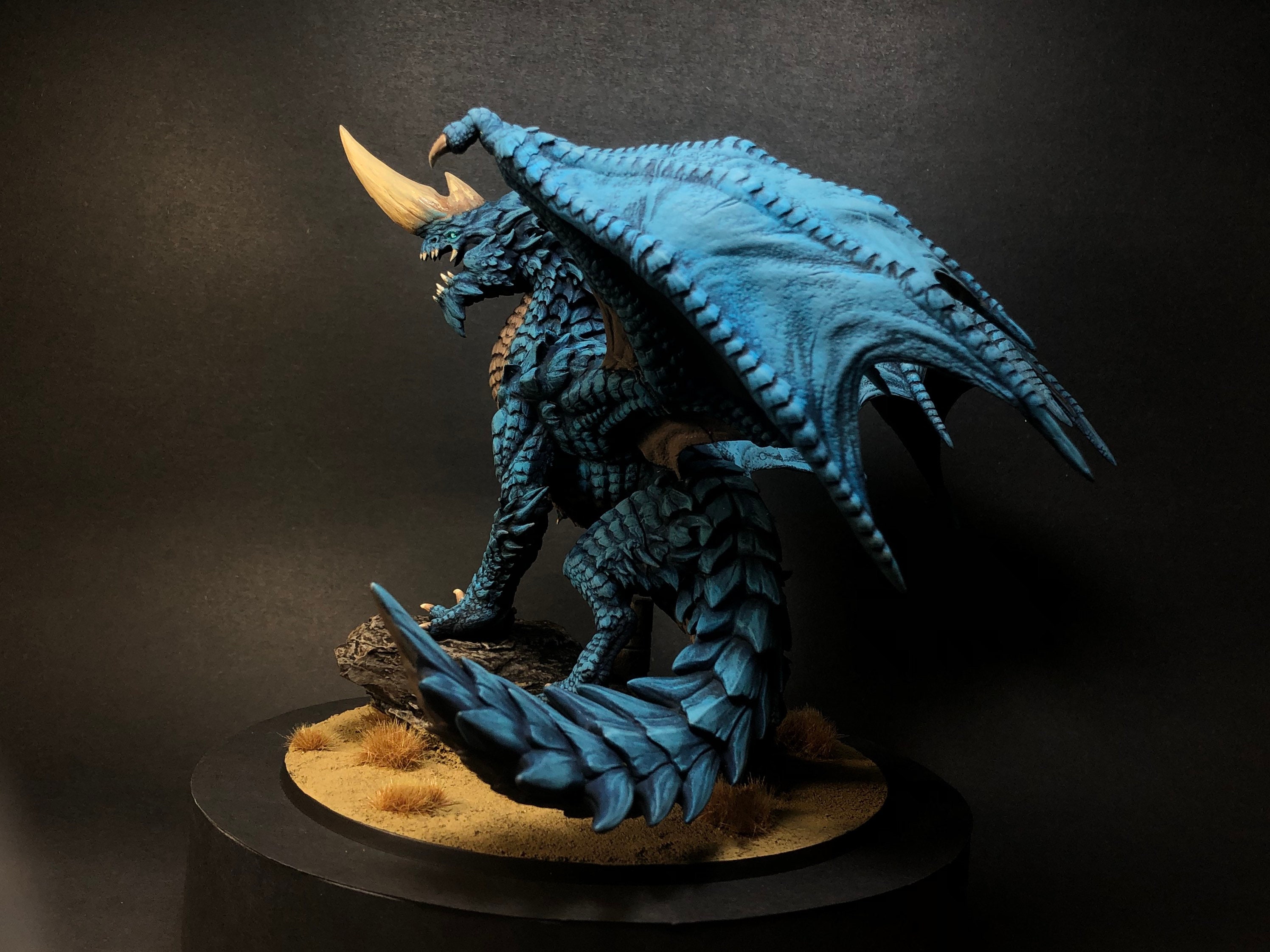 Ancient Blue Dragon High Quality Custom Painted D&D Mini - Paint on Demand
