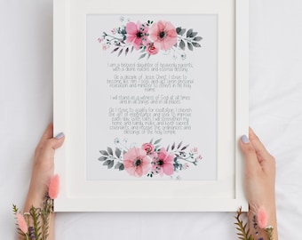 Imprimible con tema floral de las Mujeres Jóvenes / Folleto de arte mural SUD (Descarga digital)