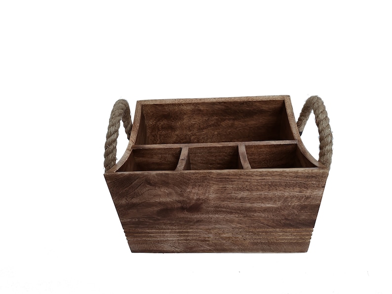 WOOD CUTLERY HOLDER Wooden Table Caddy Flatware Utensil Etsy