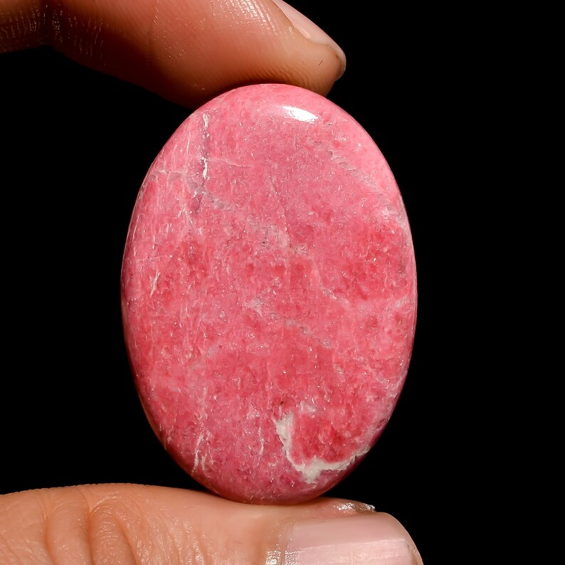 Exquisite Thulite Oval Cabochon Gemstone High Quality Thulite Gemstone Hand Polished Pink Thulite Crystal Gemstone For Jewelry 28x13x6-MM