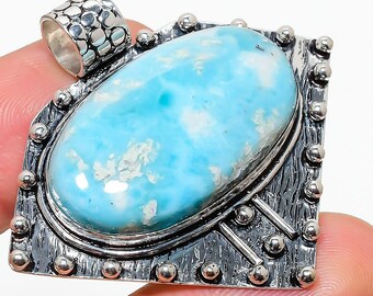 Larimar Anhänger, Larimar Halskette, Sterling Silber Anhänger, Larimar Silber Anhänger, Handgemachter Schmuck, Larimar Halskette