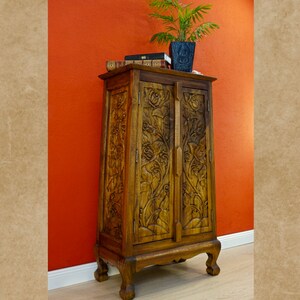 Rustic Charm  Handcrafted Solid Wood Cabinet for Stylish Organization