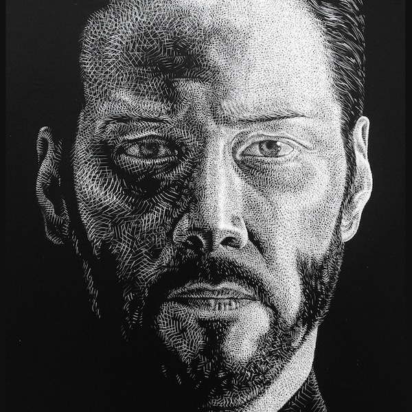 John Wick Realistic Drawing Etsy