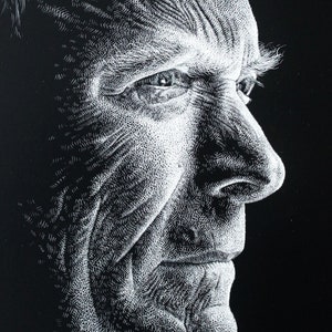 Clint Eastwood Art Print, Limited Edition A4 Art Print, Portrait Artwork, Celebrity Portrait, Realistic Portrait, Portrait Drawing