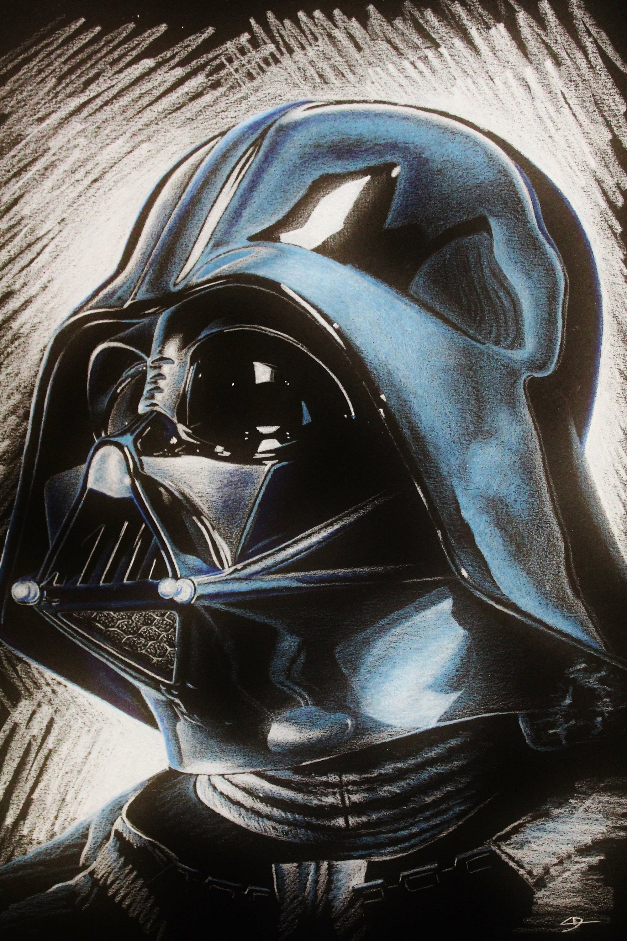 Retrato de Darth Vader obras de arte originales dibujo de - Etsy México