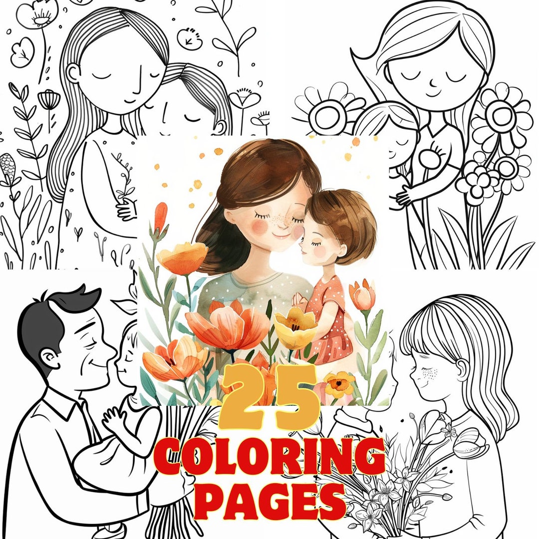 25 Mother's Day Coloring Pages Activity Kids Preschoolers Children ...