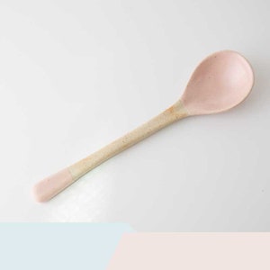 ceramic handmade spoon,Handmade pink ceramic spoon，kitchen decor, house warming gift, foodie gift,Vintage handmade spoon