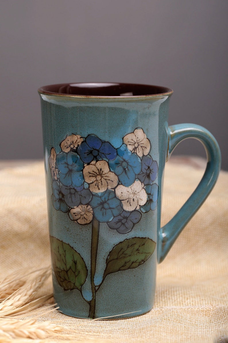 Oil Painting Cupnordic Mughandmade Ceramic Mug,flower Coffee Mug