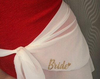 Bride Bridesmaid Short bridal party sarongs personalised however you wish