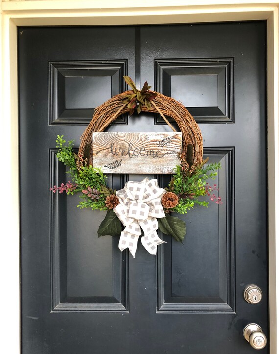Wreath Come Knock On My Door Etsy