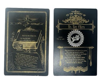 Antique Cabinet Card Funeral Memorial Husband & Wife 1891, 1900 Watertown, NY