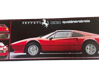 RARE 1984 Verkerke FERRARI 308 Quattrovalvole Poster - New* (62 x 21 inches)