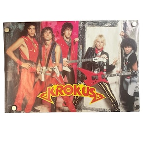 Póster original vintage KROKUS de 1984 n.° 8100, impresión original – Banda de glam metal, rara