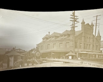 C1899 Newark NJ Market Street Station PRR Antique Vintage Photo Train New Jersey