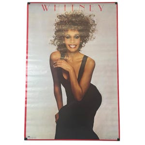 Póster original de Whitney Houston, vintage, 1987, NOS, Winterland, 61 x 91 cm, raro.