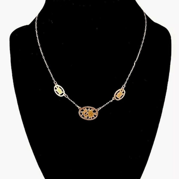Vintage Avon 1981 Fashion Jewelry Engraved "Flowers" Gold Tone 16” Necklace NIB