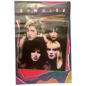 Póster original vintage de The Bangles de 1986, 24 x 36, banda de pop rock Winterland Girl, HTF