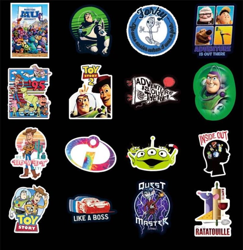100pcs Disney Pixar Movie Stickers Etsy