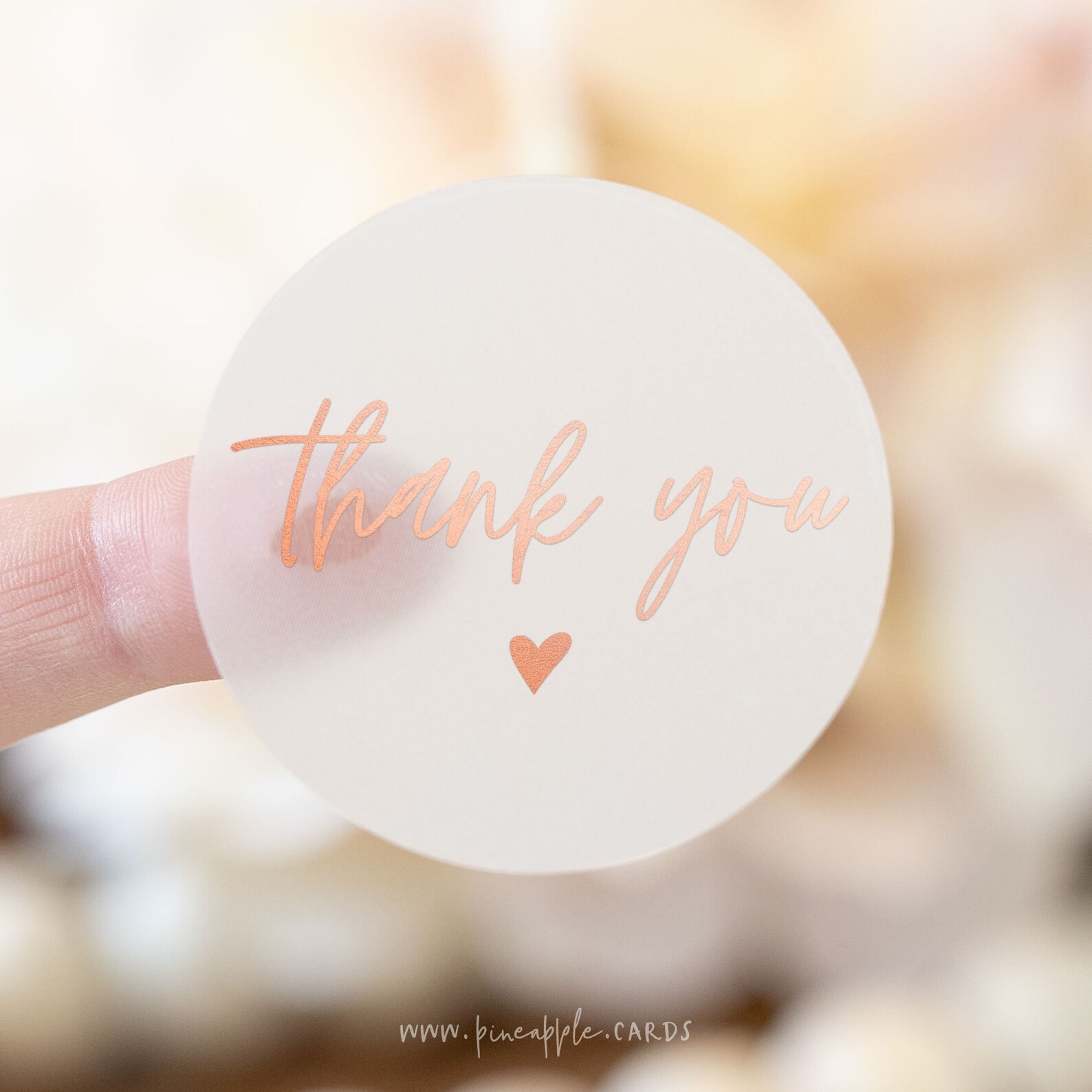 Thank You Stickers With Gold Foil Silver or Rose Gold Clear - Etsy
