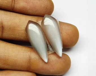 Pair Malachite cabochons 14x7mm for earrings match pairs