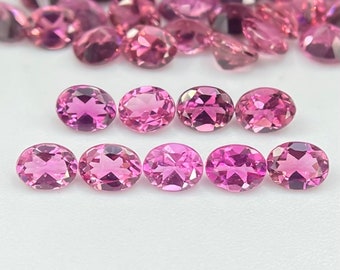 Natural Pink Tourmaline 4x3MM Callibrated Size Oval Shape Faceted Gemstone For Jewellery