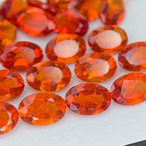 Natural Mexican Fire Opal Oval  Shape Faceted Gemstone, Loose Cut Stone  6x4MM….MO-12