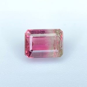 Natural Bi-Colour Tourmaline Octagon Shape Faceted Gemstone Precision Cut Incluse 6.7x5x4MM 1.20Cts TM-14