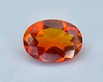Ópalo de fuego mexicano natural, forma ovalada, piedra preciosa suelta facetada, 0,55 cts, 7 x 5 x 3 mm… MO-2