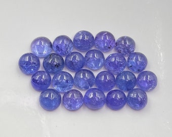 Tanzanite Callibrated 6 MM Cabochon Round Shape Cabochon Gemstone Good Quality Tanzanite