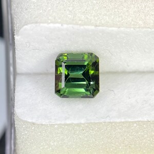 Natural Green Tourmaline Square Octagon Shape Faceted Gemstone Precision Cut 6x6x5MM 1.55Cts TM-21