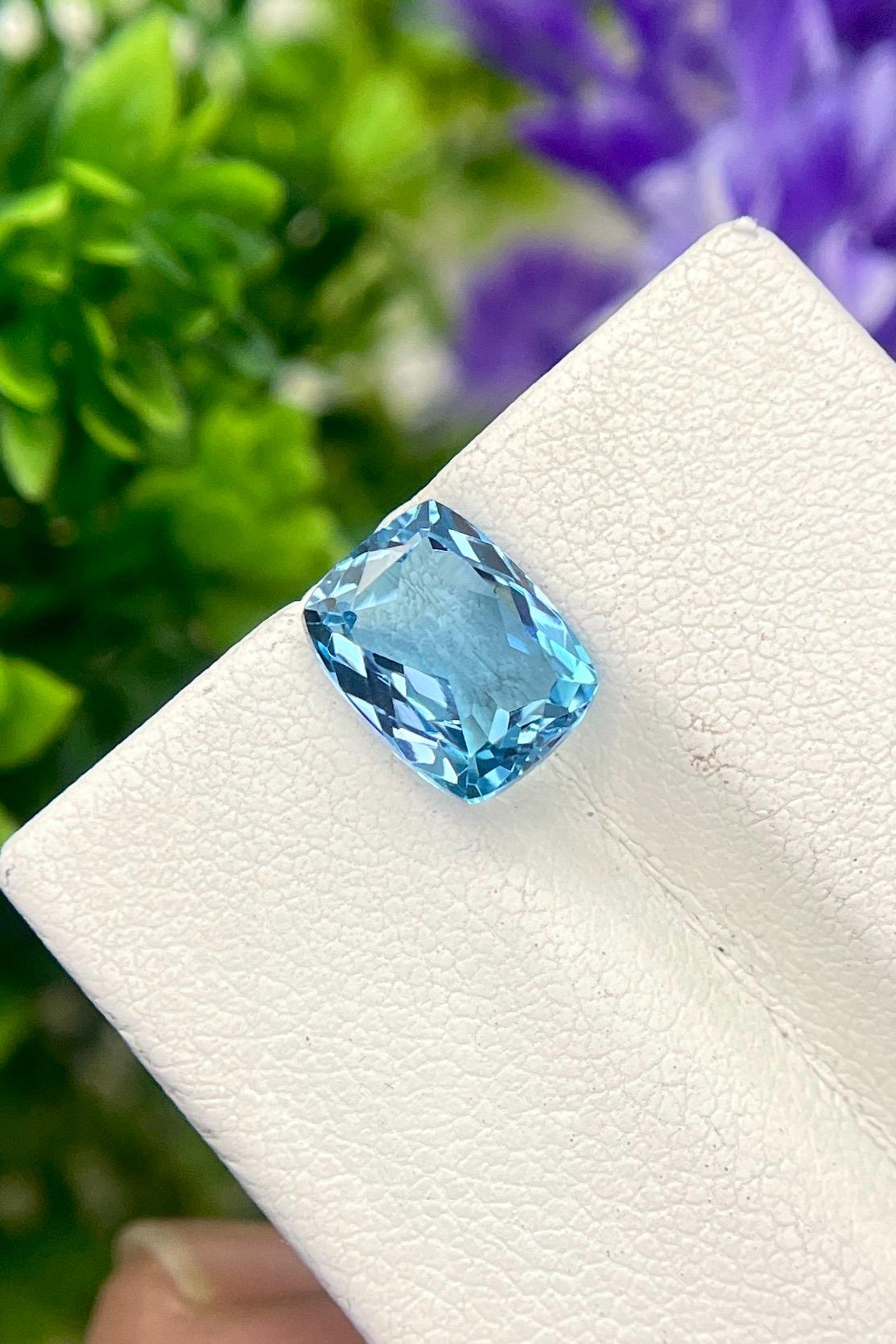 Topaze Bleue Du Brésil 6,32 Ct – Pierre Précieuse Ronde – VVS1 – Bleu Mer