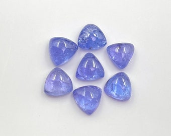 Tanzanite Callibrated 6 MM Lot 7 Pcs 6.55 Carats Trillion Shape Cabochon Gemstone Good Quality Tanzanite