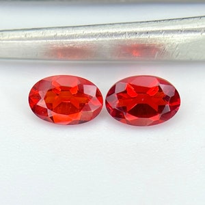 Natural Mexican Fire Opal Pair Oval  Shape Faceted Gemstone Loose Gemstone 0.90Cts 6x4x3 MM….MO-9