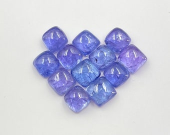 Tanzanite Callibrated 5 MM Lot 12 Pcs  Cushion Shape Cabochon Gemstone Good Quality Tanzanite