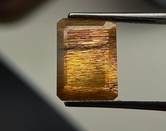 Natural Rainbow Meteor Shower Sunstone Octagon Shape Rainbow Lattice Gemstone for Custom Jewelry Making