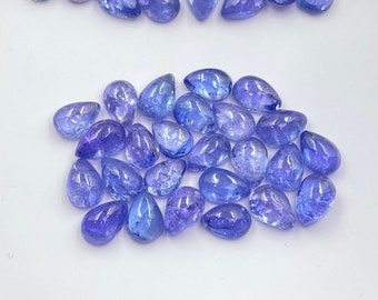 Tanzanite Callibrated 6x4 MM Cabochon Pear Shape Cabochon Gemstone Good Quality Tanzanite