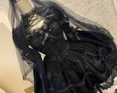 Gothic Black Dress,Black Rose Dress,Gothic Lolita Dress,Party Dress,Costume Dress