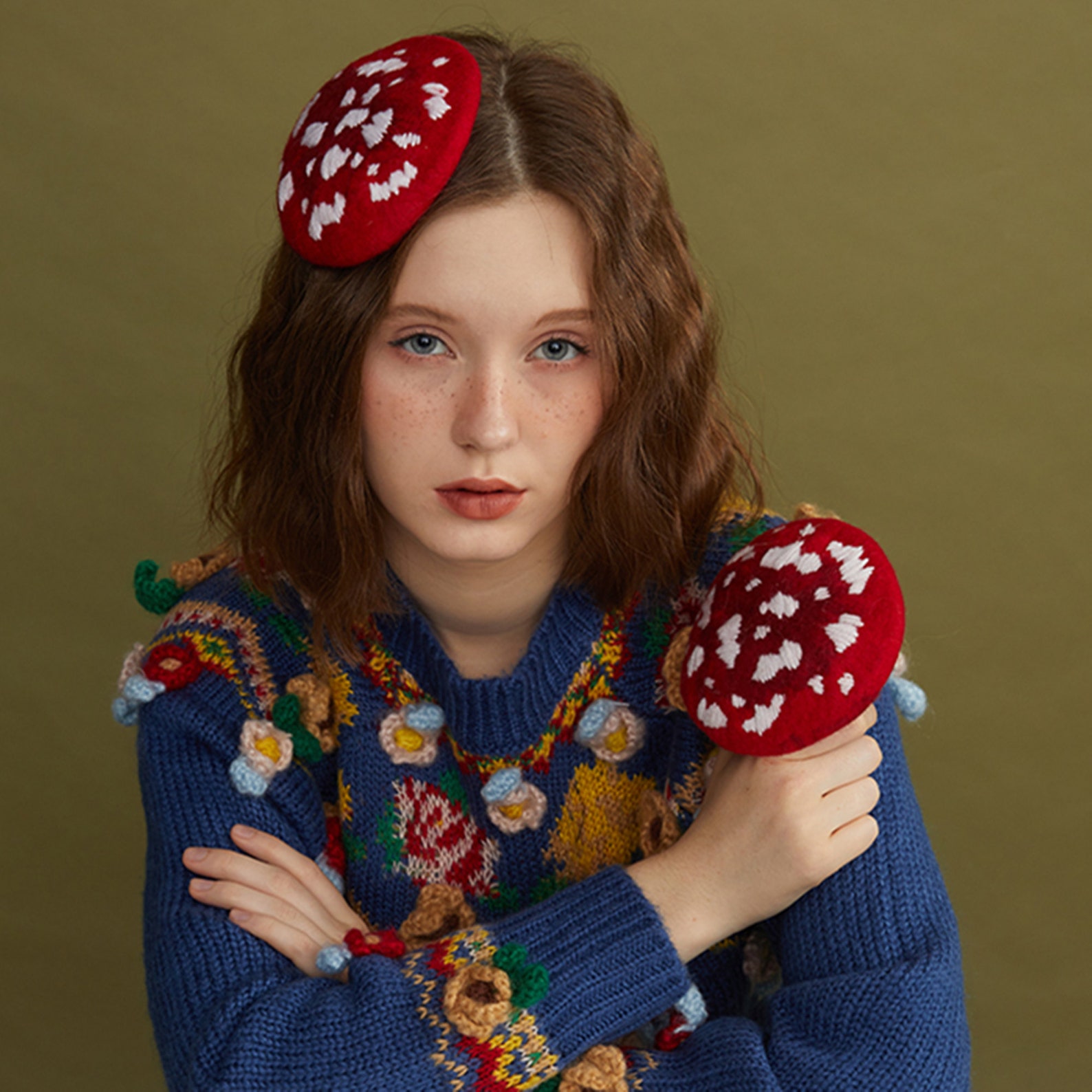 Mushroom Wool Hatdesign Wool Caphandmade Hatparty Etsy