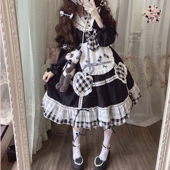 Vestido de Lolita Negro con de Conejo Vestido de - México