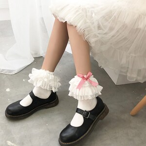 Cute Lace Socksbowknot Sockslace Ankle Socksfrilly - Etsy