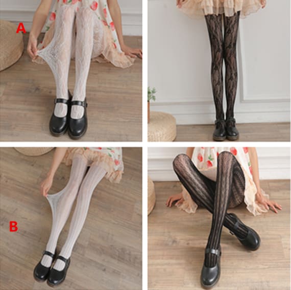 White Lace Socks,floral Tights,pantyhose Lolita Lace Tight,cute Hollow  Cosplay Tight -  Hong Kong