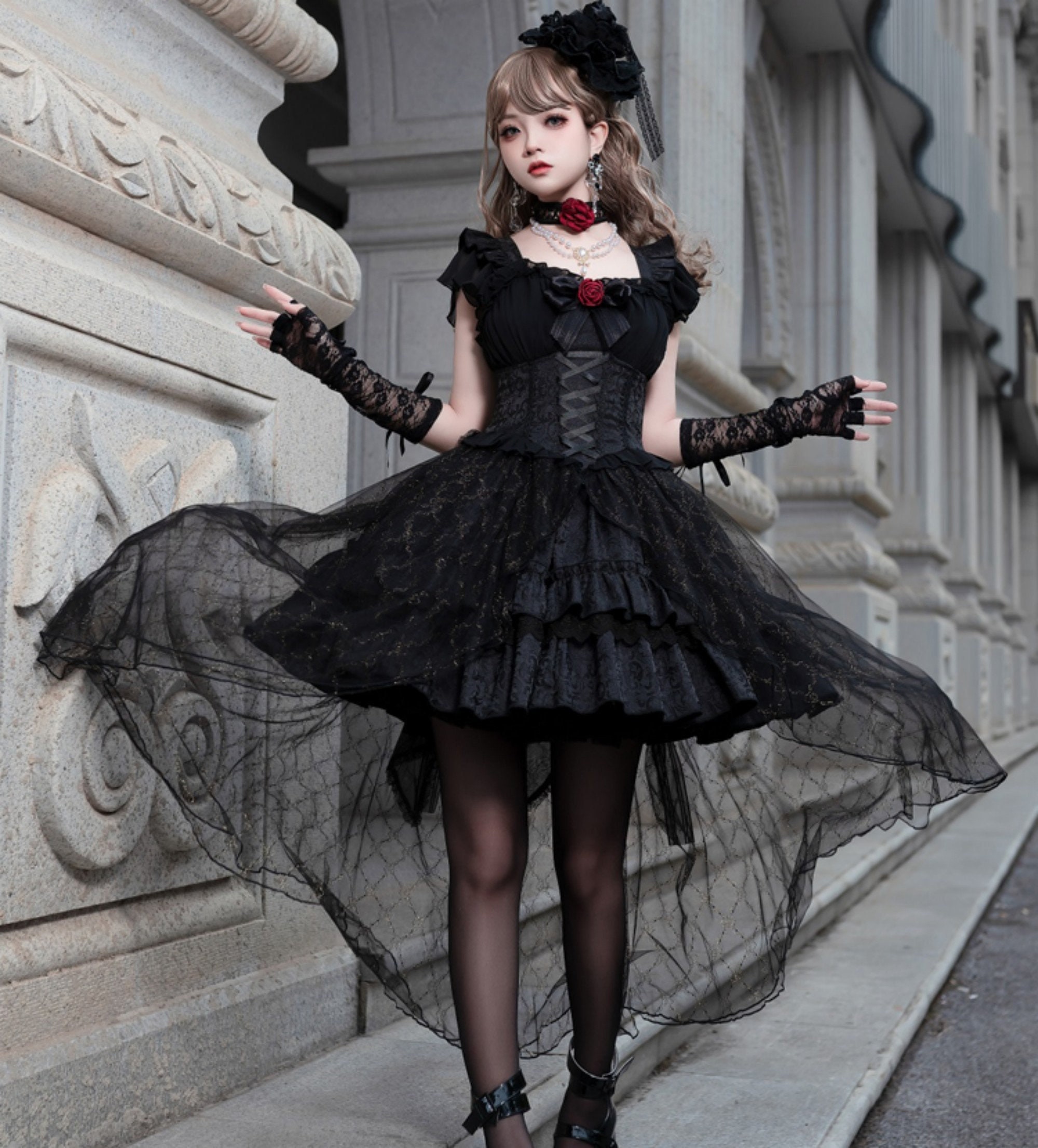 Sexy Gothic Victorian Dress -  Singapore