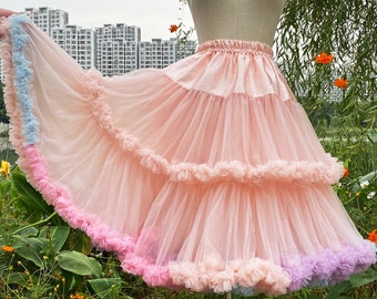 Pink Petticoats,Rainbow Petticoats,Soft Tutu Skirt,Bridesmaid Skirt,Flower Girl Tutu Skirt