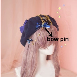 Navy Wool Hat,gold Stars Beret,winter Autumn Beret Cap,handmade Hat