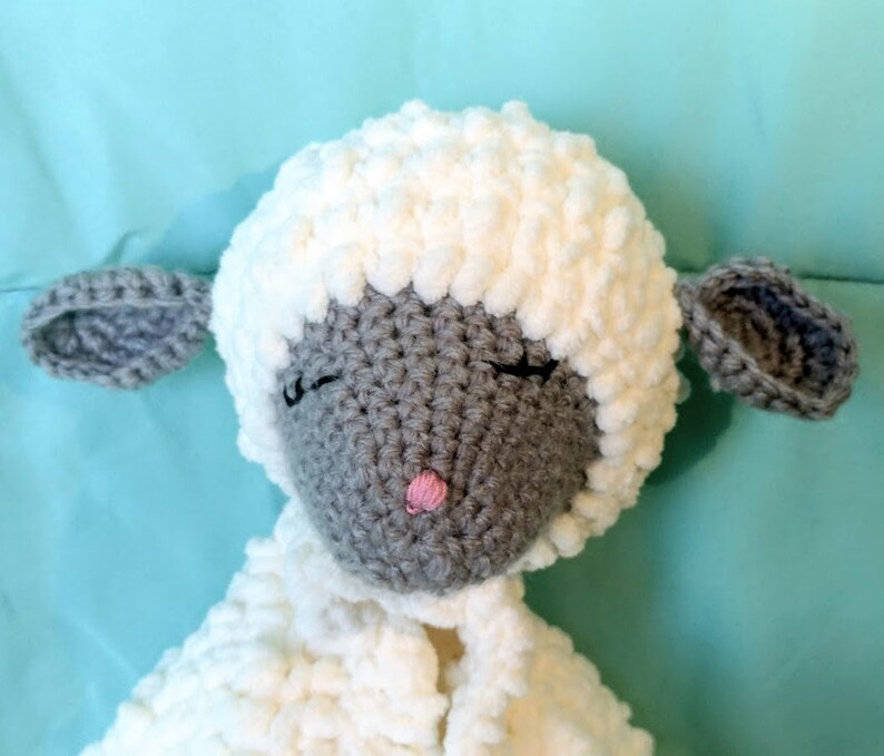 Big Lamb Lovey Cuddly Snuggle Crochet Baby Blanket Toy Etsy