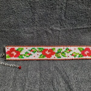 Rose bead loom bracelet