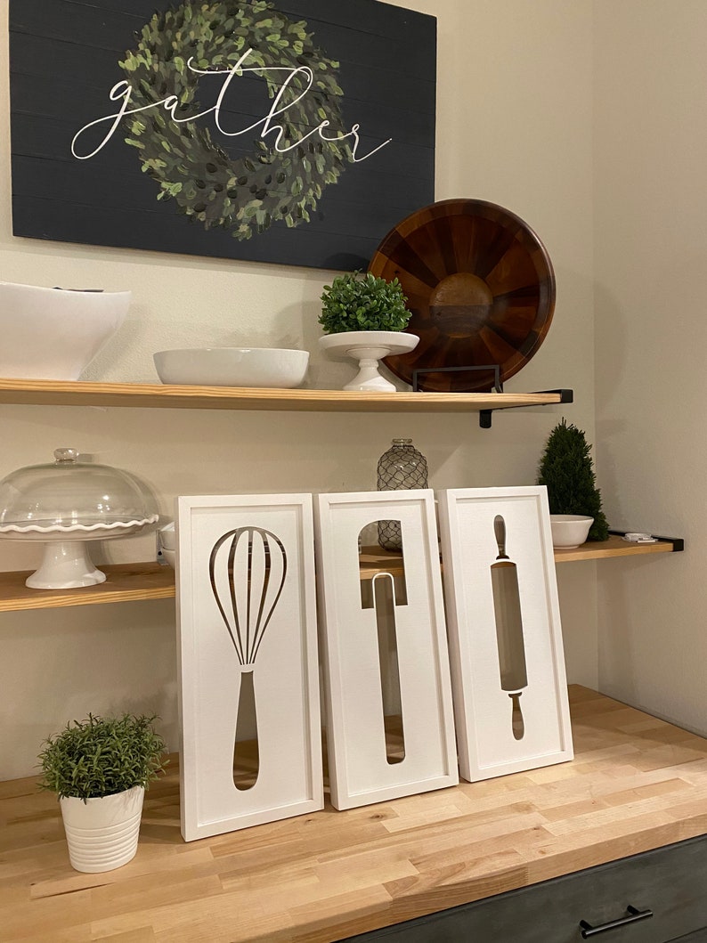 Kitchen Baking Wall Art Set Kitchen Decor Etsy